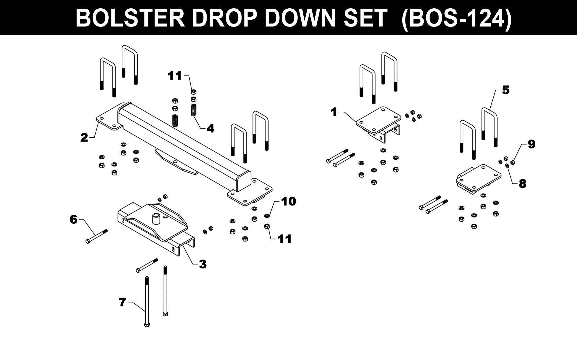 Drop Down Bolster Accessory Set - BOS-124