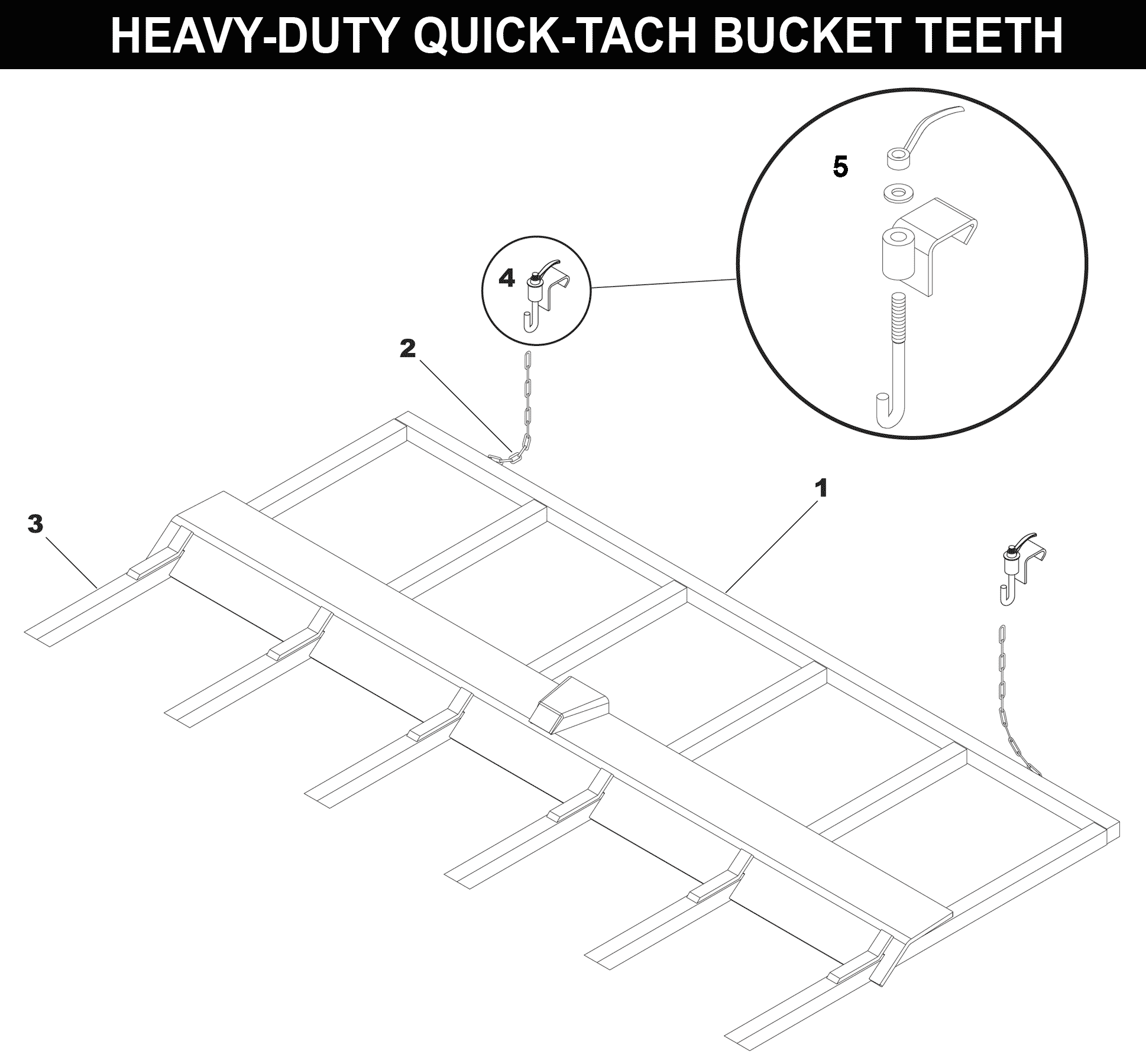Heavy Duty Quick-Tach Bucket Teeth