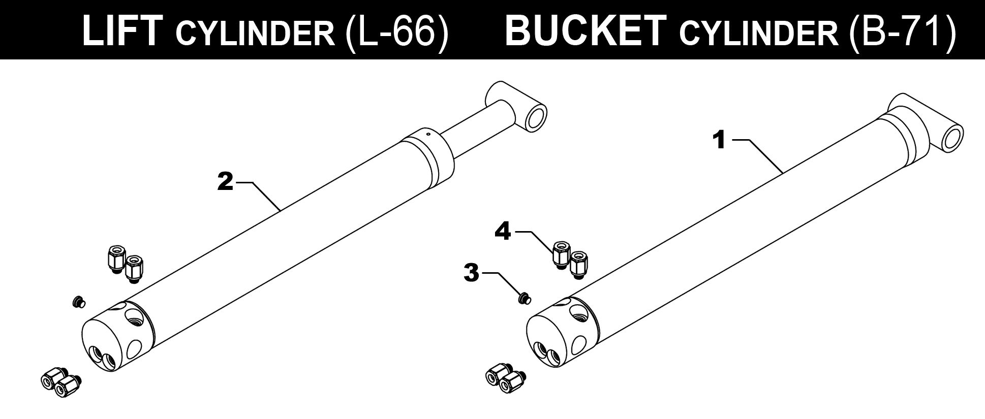 BUCKET & LIFT CYLINDERS  (B-71 & L-66)