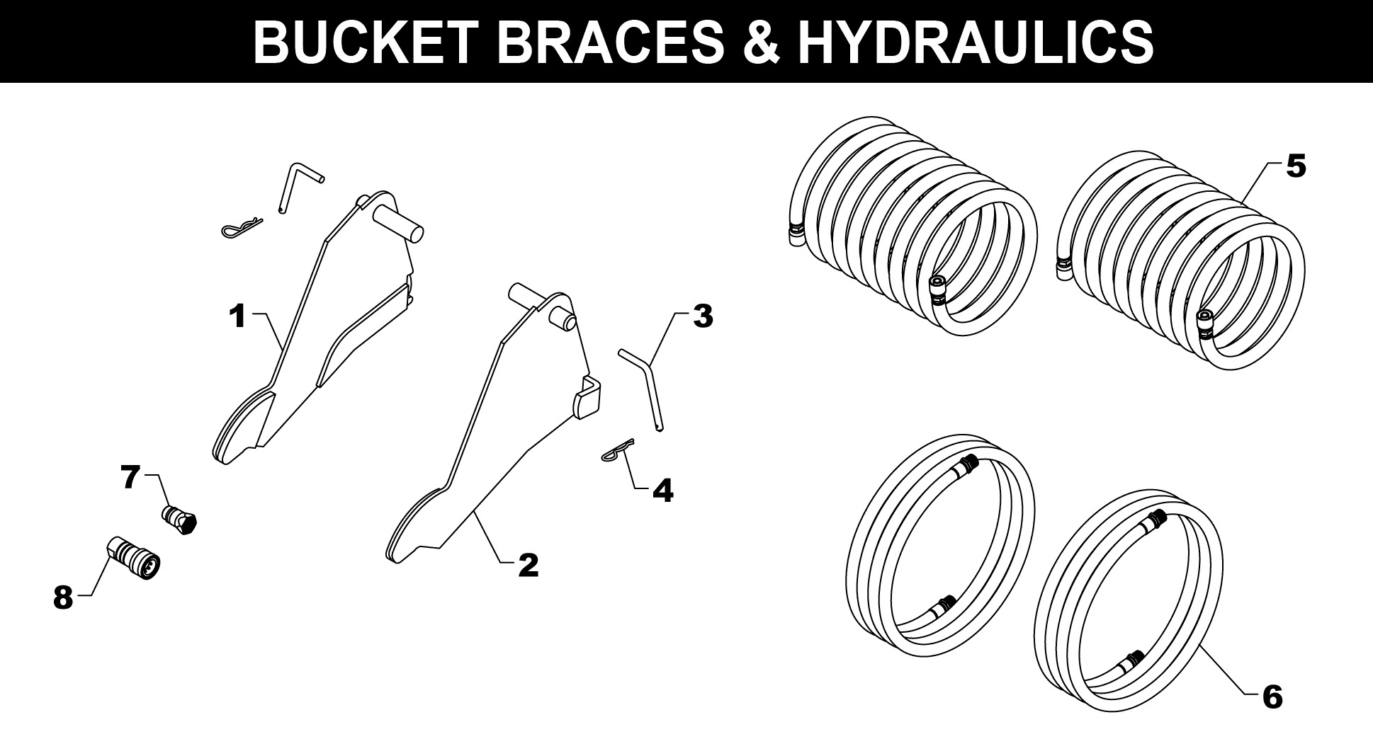 Bucket Braces & Hyraulics - GF-84-3D/GF-96-3D