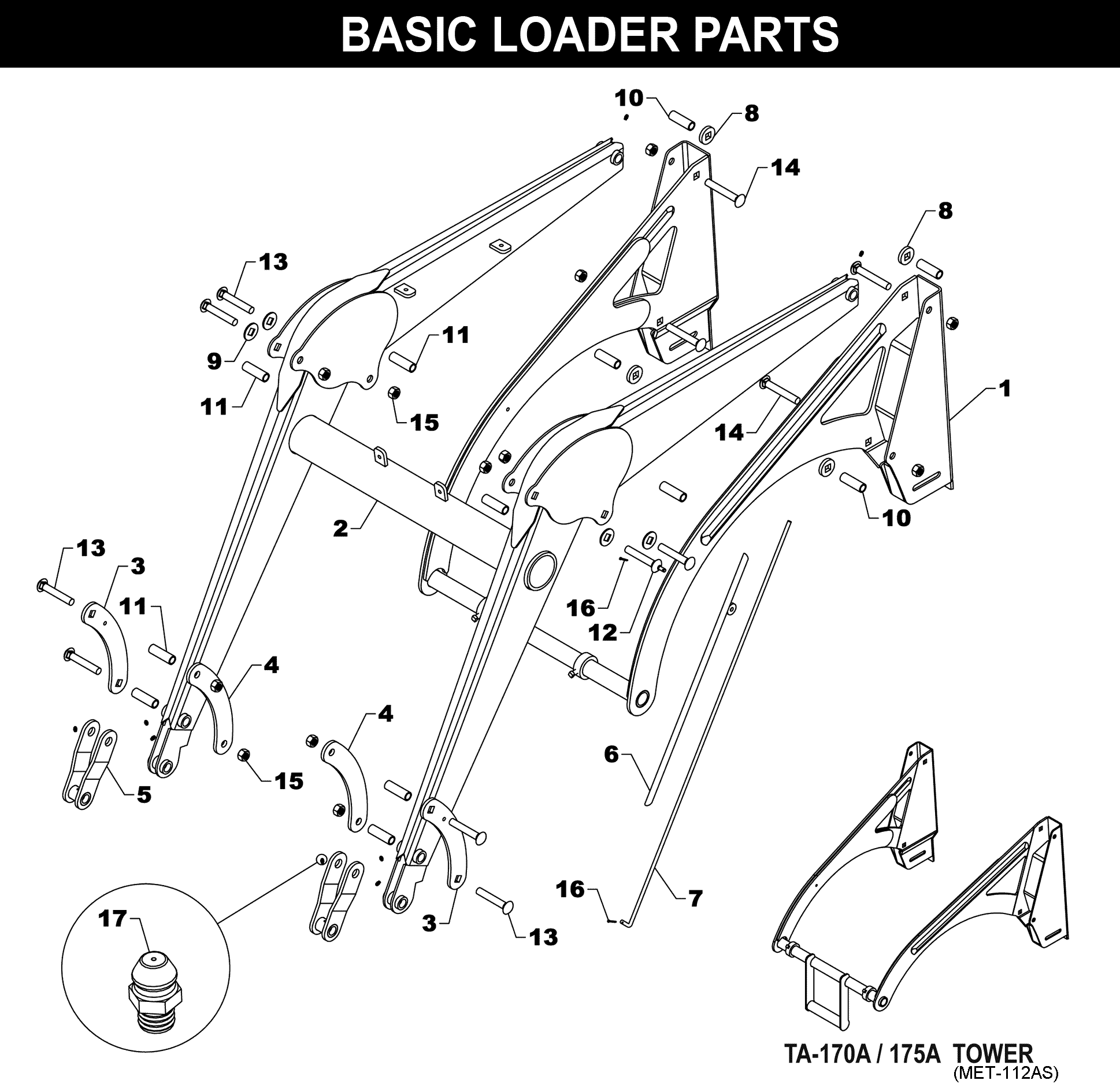 TA-170 • TA-170A • TA-175 • TA-175A Basic Loader Parts